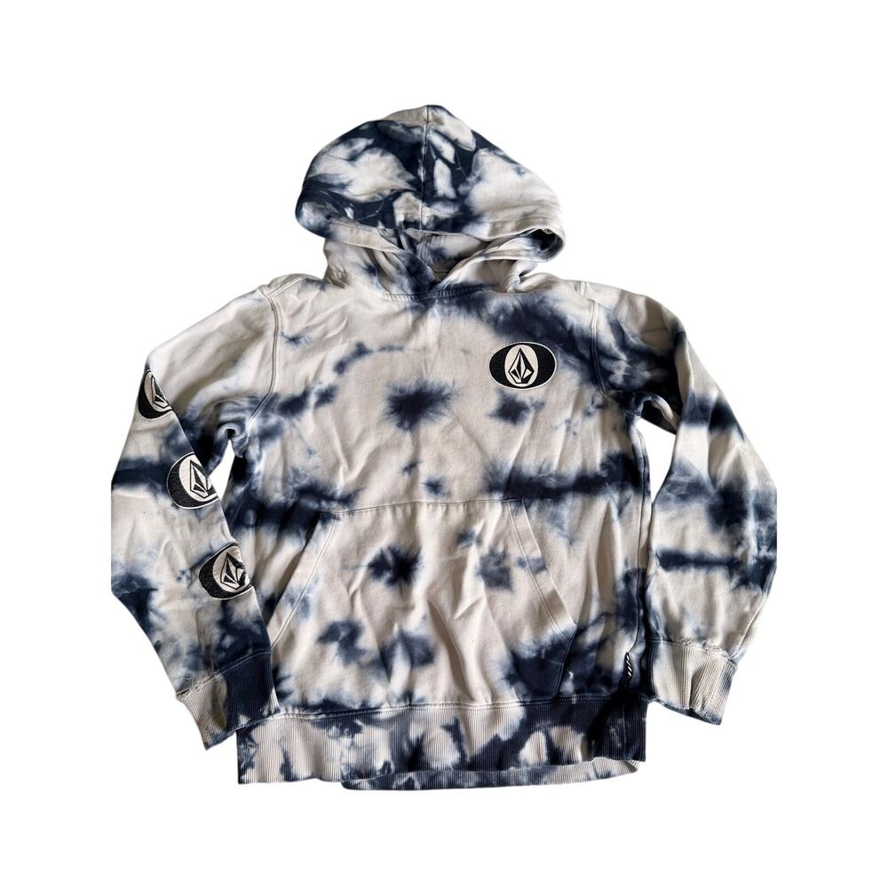 Volcom Boys Tie-Dye Pullover Hoodie - Blue & White